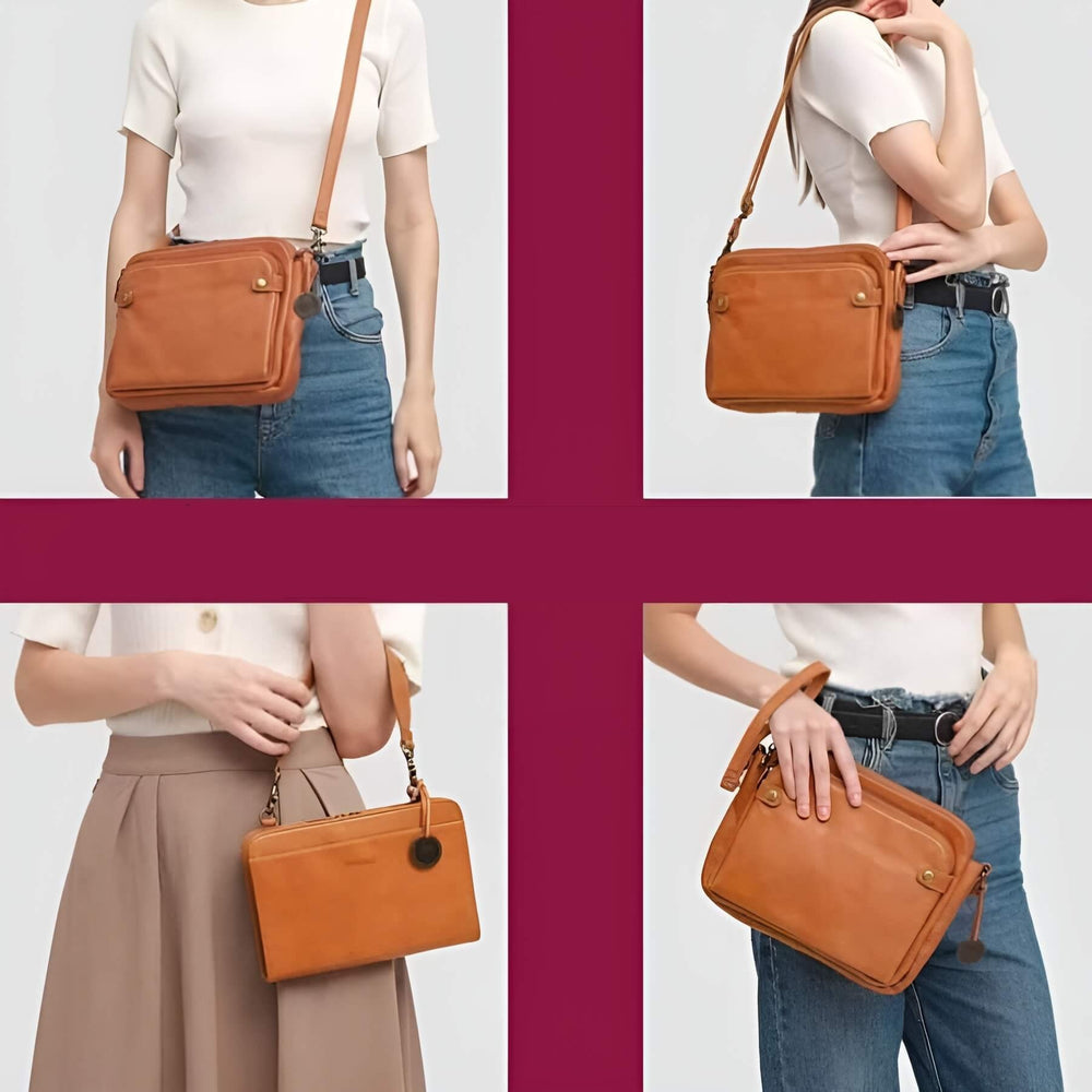 Lightweight Crossbody Shoulder Bag with Adjustable Strap Multi Compartment Everyday Travel Bag
