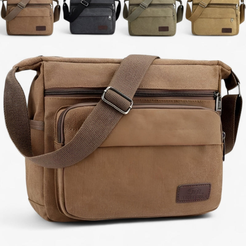 Lightweight Crossbody Shoulder Bag with Multiple Pockets and Adjustable Strap