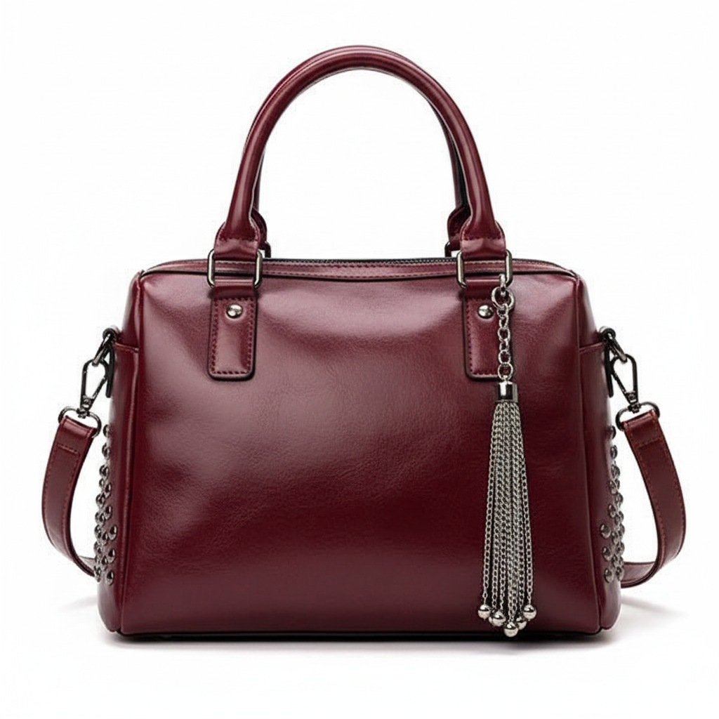 Burgundy wine red leather bag