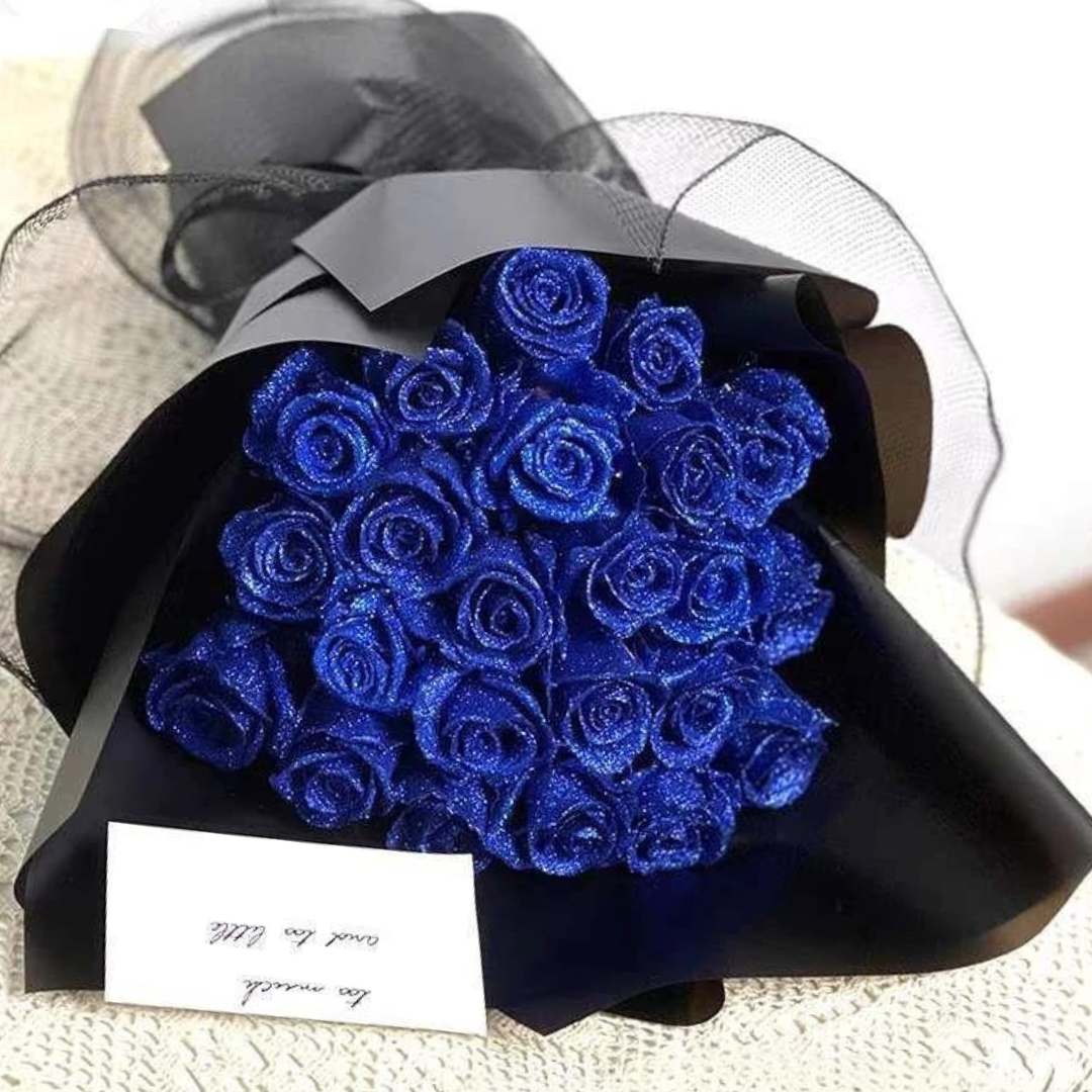 Luxury Glitter Rose Decorative Gift Sparkle Finish