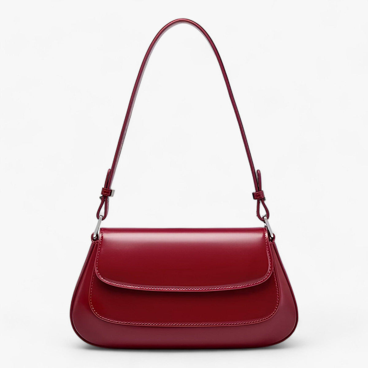 Luxury Smooth Zipper Crossbody Shoulder Bag Adjustable Strap Lightweight Everyday Handbag