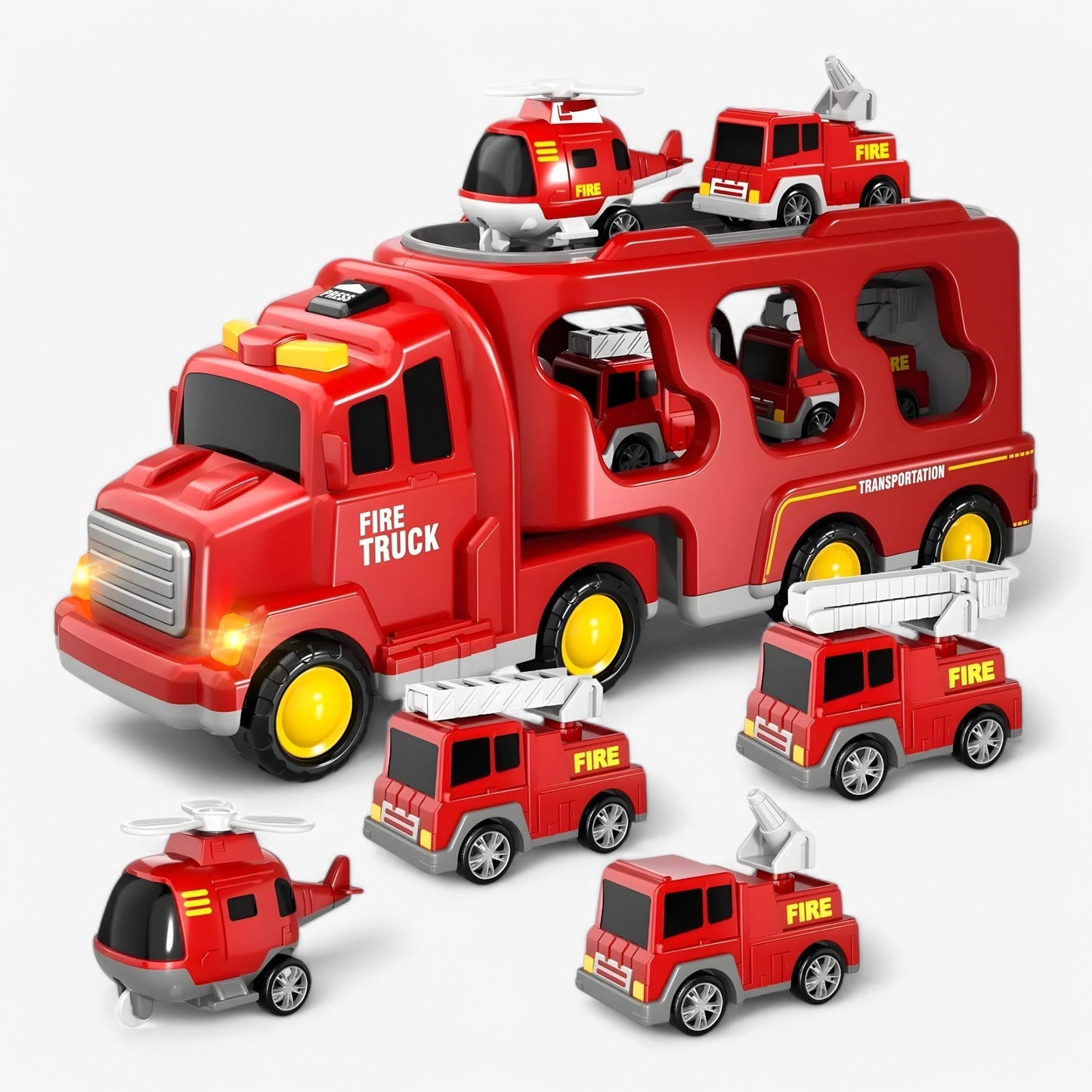Magic Car City Truck Playset Lights Music Toy Storage