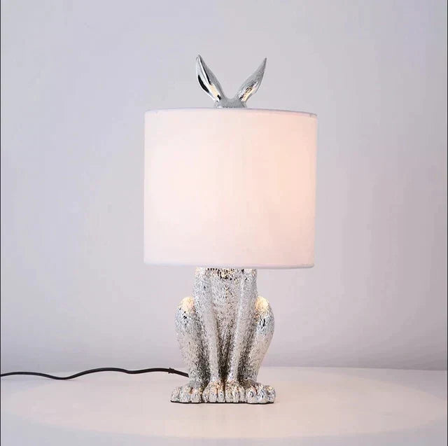 Masked Rabbit Table Lamp Elegant Resin Animal Lamp Ambient Lighting Decor