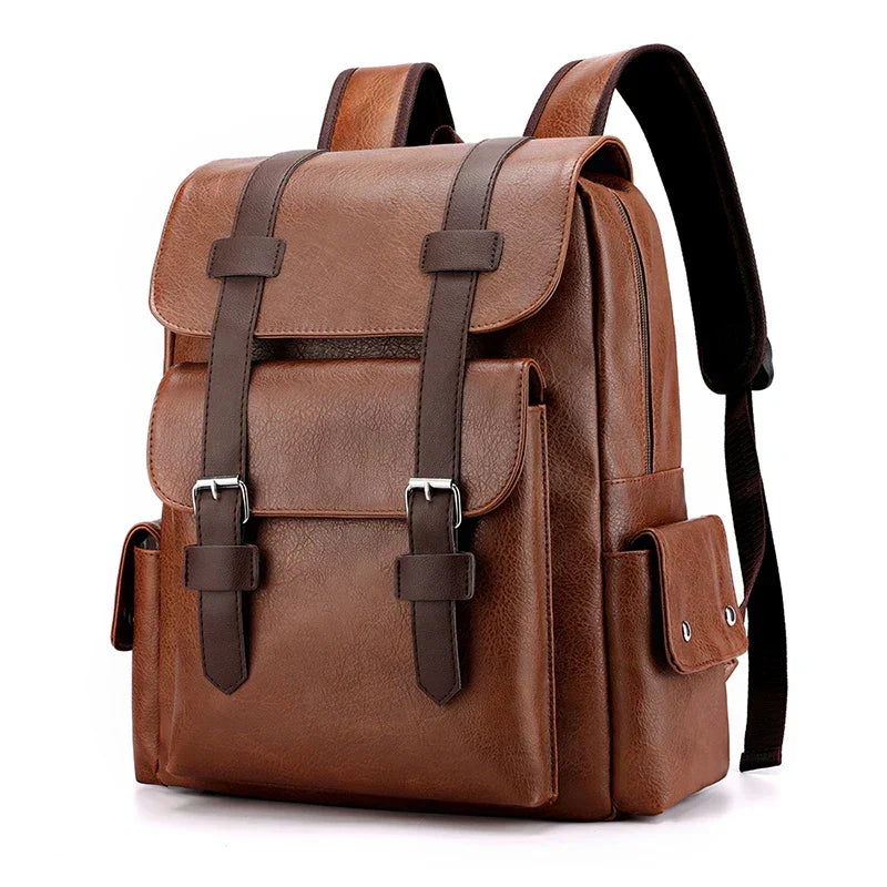 Men’s Premium Leather Laptop Backpack – Spacious, Durable and Stylish for Work & Travel