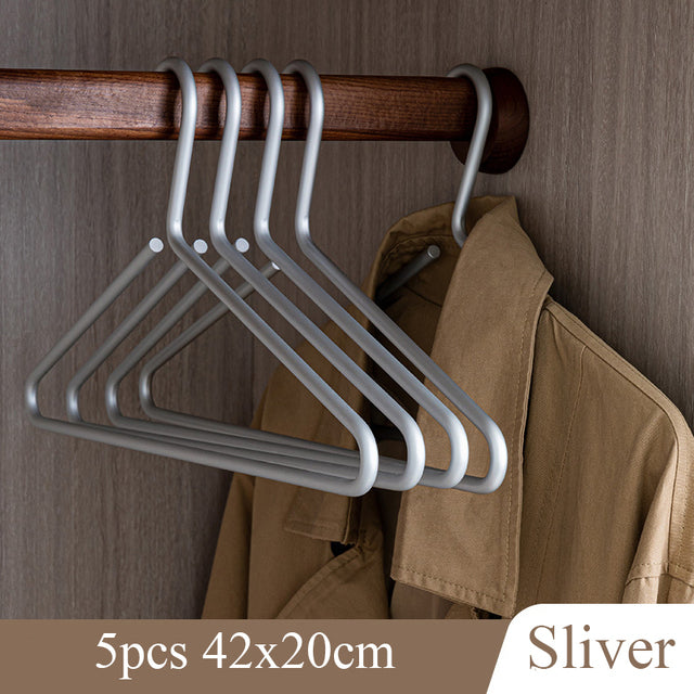 Metal Clothes Hanger Set Luxury Slim Non Slip Wardrobe Organizer Five Pack