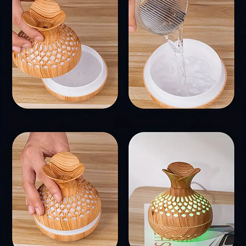 Mini Vase Humidifier USB Aroma Diffuser Flower Design Portable Air Humidifier
