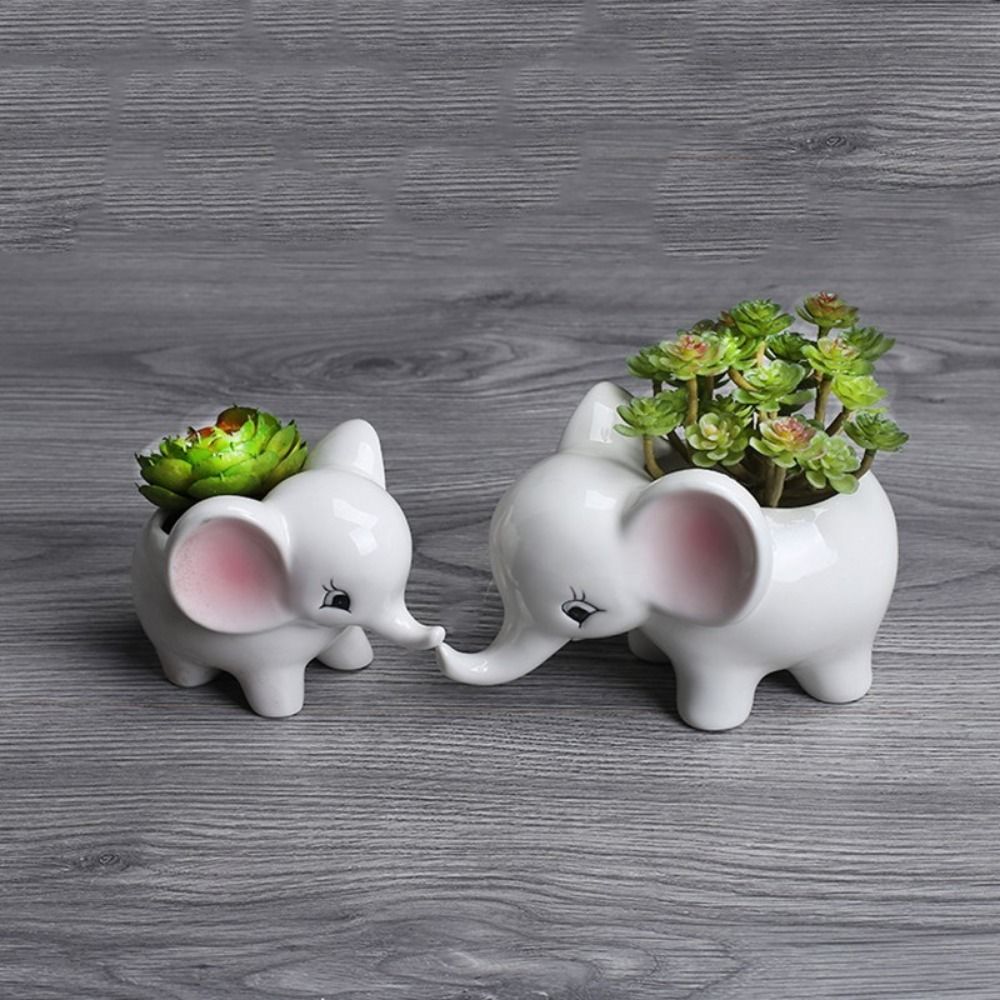Modern Elephant Planter Pot Sculptural Indoor Flower Plant Holder Decor
