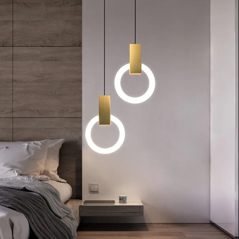 Modern LED Circular Pendant Light Ring Ceiling Hanging Lamp Contemporary Energy Efficient Lighting Fixture