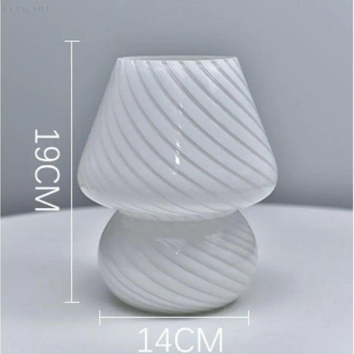 Modern LED Mushroom Glass Table Lamp Decorative Bedside Lamp Ambient Lighting