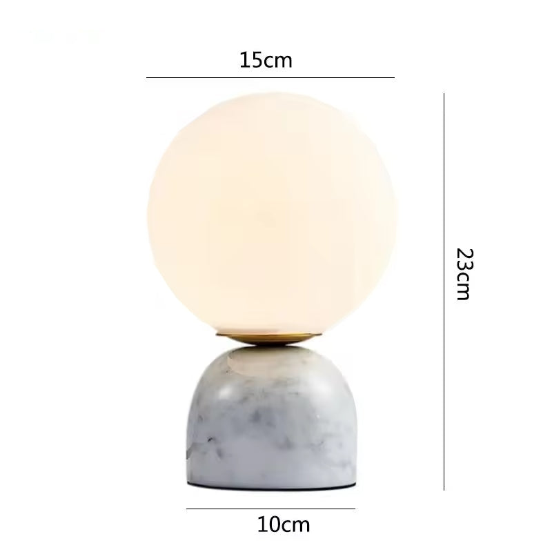 Modern Round Table Lamp Decorative Globe Bedside Lamp with Stable Base