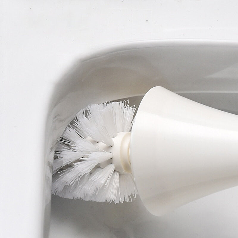 Modern Splash Guard Toilet Brush Set Compact Holder Bathroom Cleaner