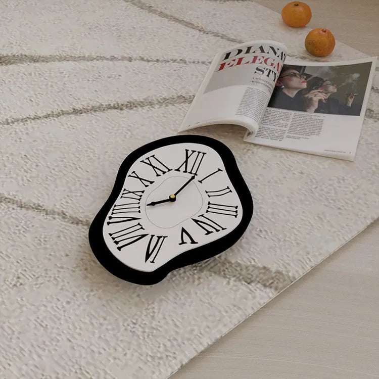 Modern Surreal Wall Clock Roman Numeral Artistic Wall Decor Clock for Living Room Bedroom Office Home
