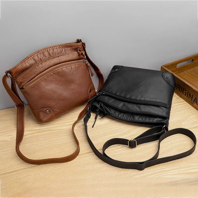 Multi Pocket Crossbody Shoulder Bag Adjustable Strap Large Capacity Everyday Travel Bag