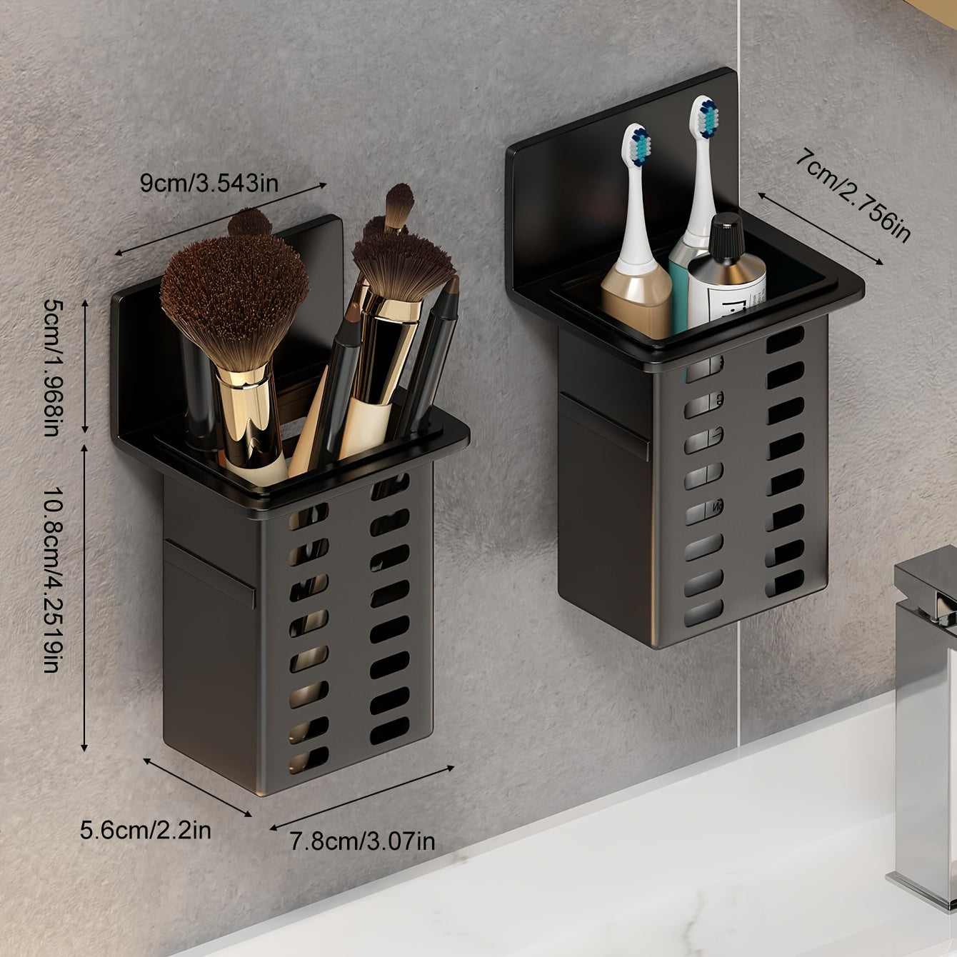 Multifunction Wall Shelf for Bathroom and Kitchen No Drill Self Adhesive Storage Rack