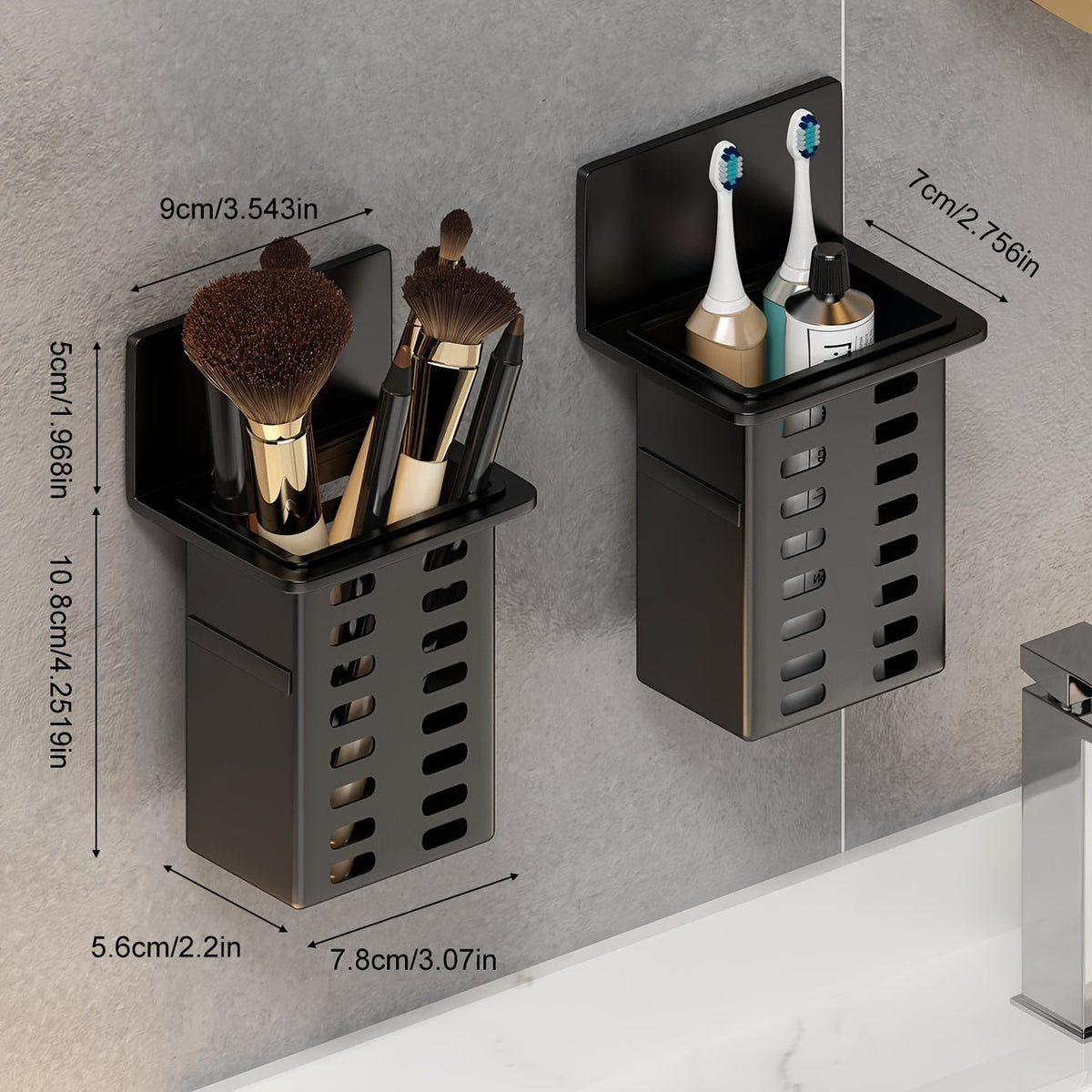 Multifunction Wall Shelf for Bathroom and Kitchen No Drill Self Adhesive Storage Rack