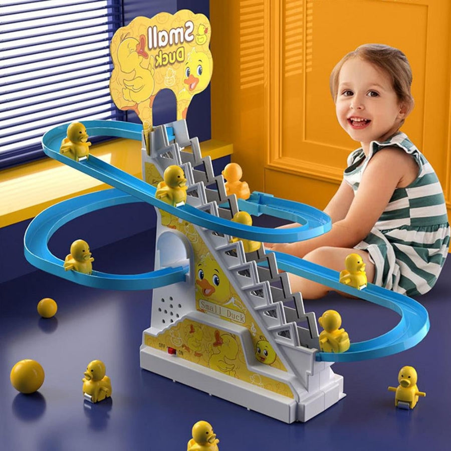 Musical Duck Slide Toy With Climbing Stairs And Light Up Track
