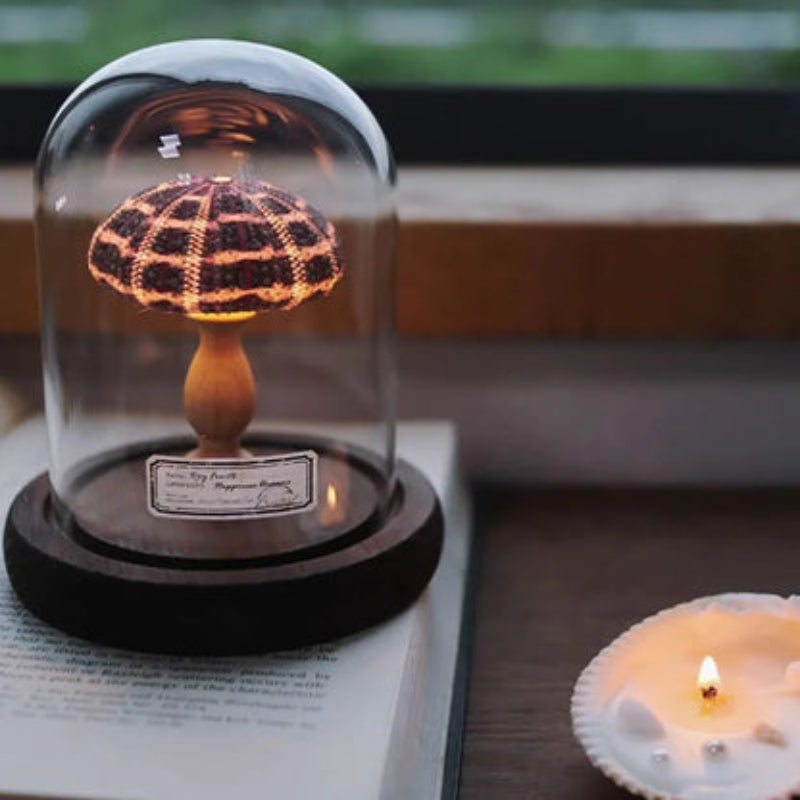 Ocean Inspired Mushroom Design Decorative LED Glass Dome Mini Lamp Table Light