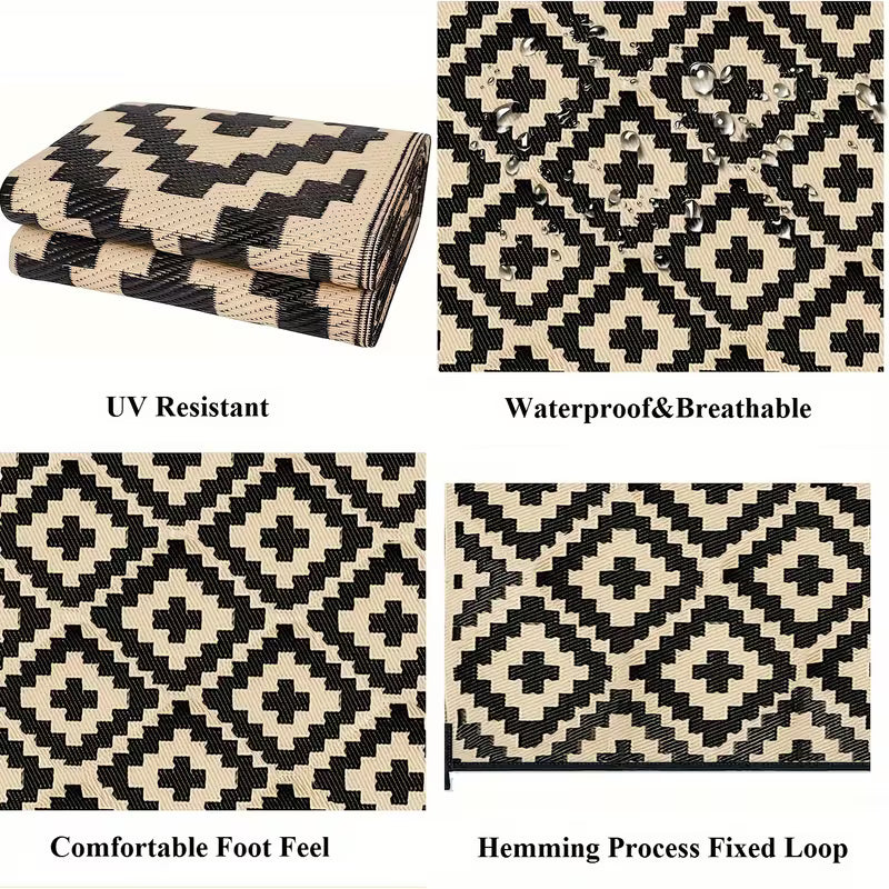 Outdoor Camping Rug Waterproof Reversible Foldable Patio Garden Mat