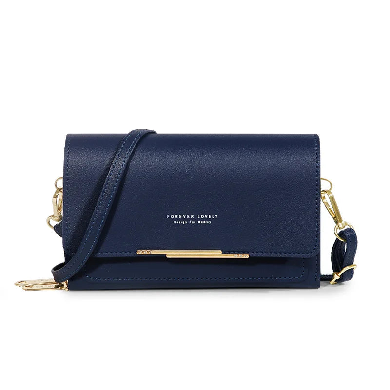 PU Vegan Leather Womens Handbag Soft Flap Design Shoulder Bag