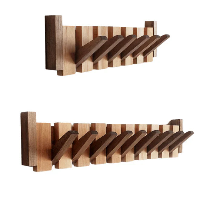 Piano Wall Coat Rack Wooden Wall Mounted Coat Hook Organizer with Multiple Hooks for Entryway Hallway Storage