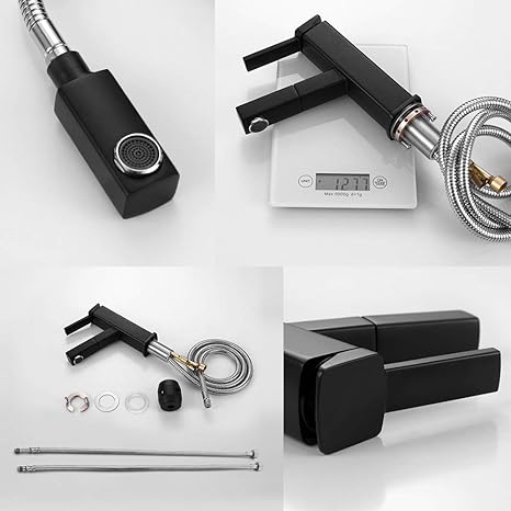 Pull Out Single Handle Bath Faucet Shower Mixer Modern Bathroom Tap