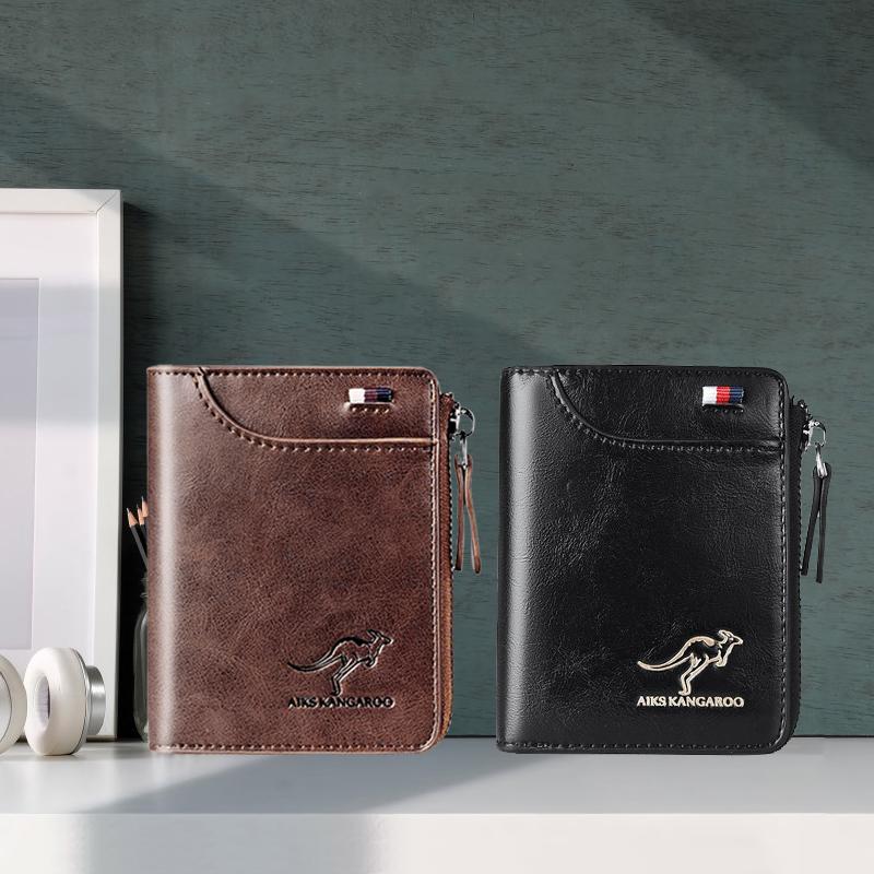 RFID Security Wallet β Waterproof Compact Leather Wallet