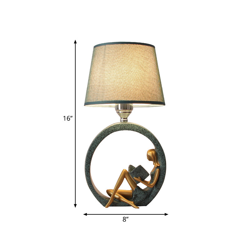 Reading Girl Table Lamp Decorative Bedroom Bedside Lamp Artistic Reading Light Home Decor
