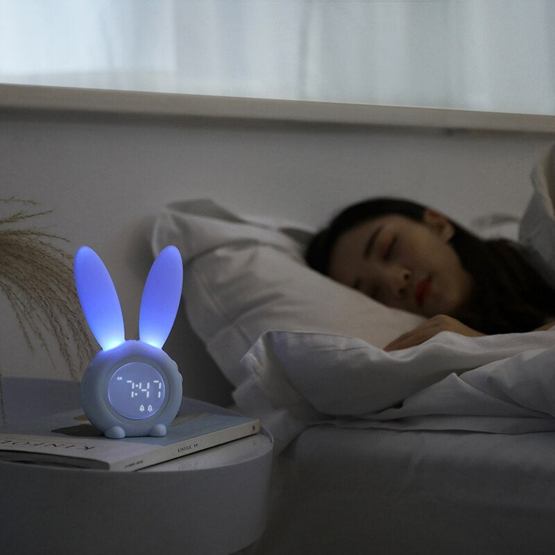Rechargeable LED Digital Alarm Clock Wide Display Flush Button Design