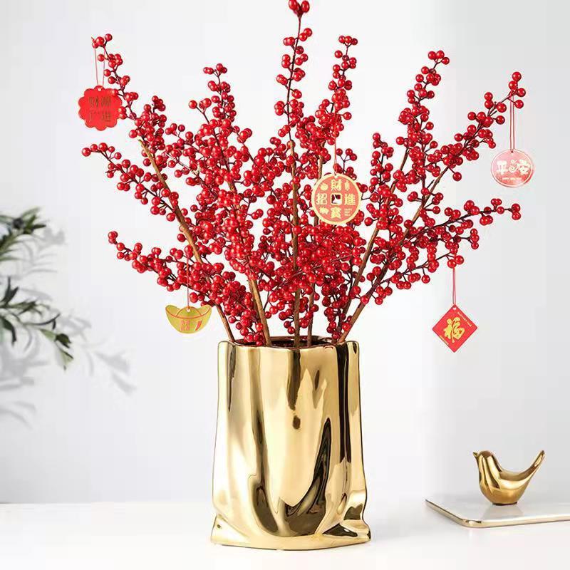 Reflective Silver Ceramic Vase Modern Home Decor Statement Centerpiece