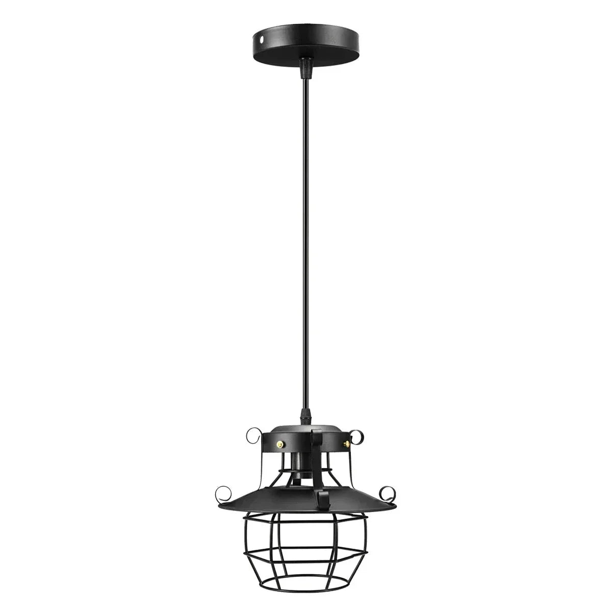 Retro Industrial Pendant Light Vintage Black Hanging Ceiling Lamp
