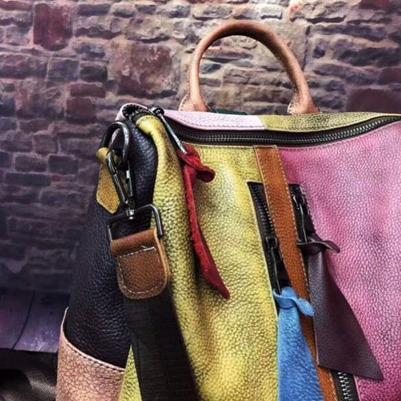 Retro Leather Women's Handbag Genuine Leather Shoulder Backpack Vintage Style