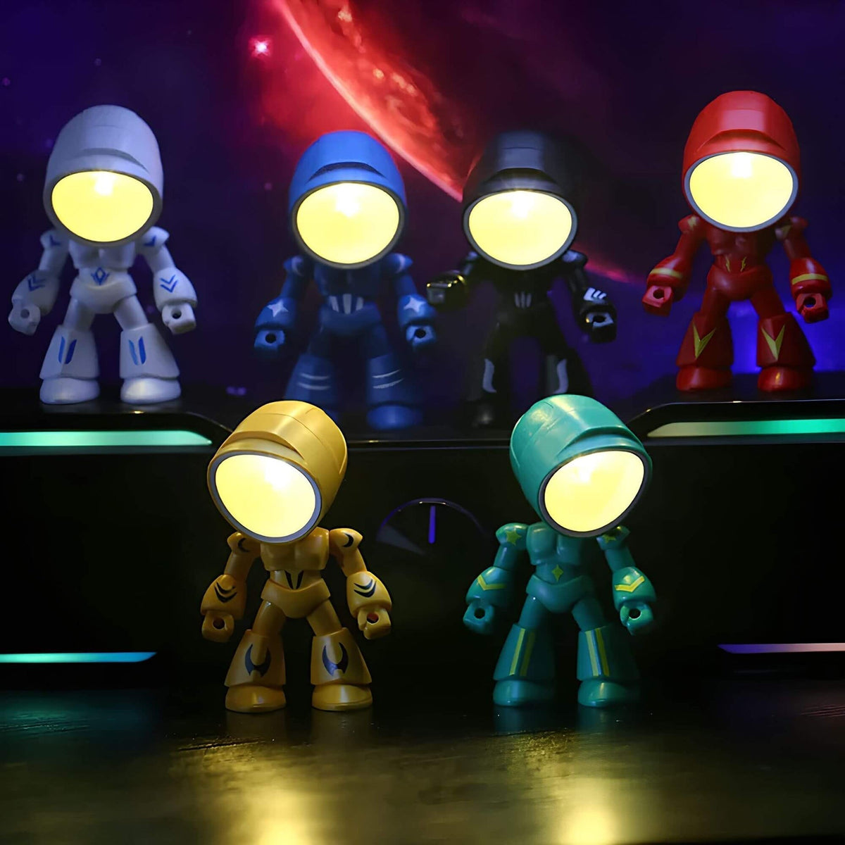 Robot Table Lamp With Soft Light For Kids Bedroom Desk And Nightstand