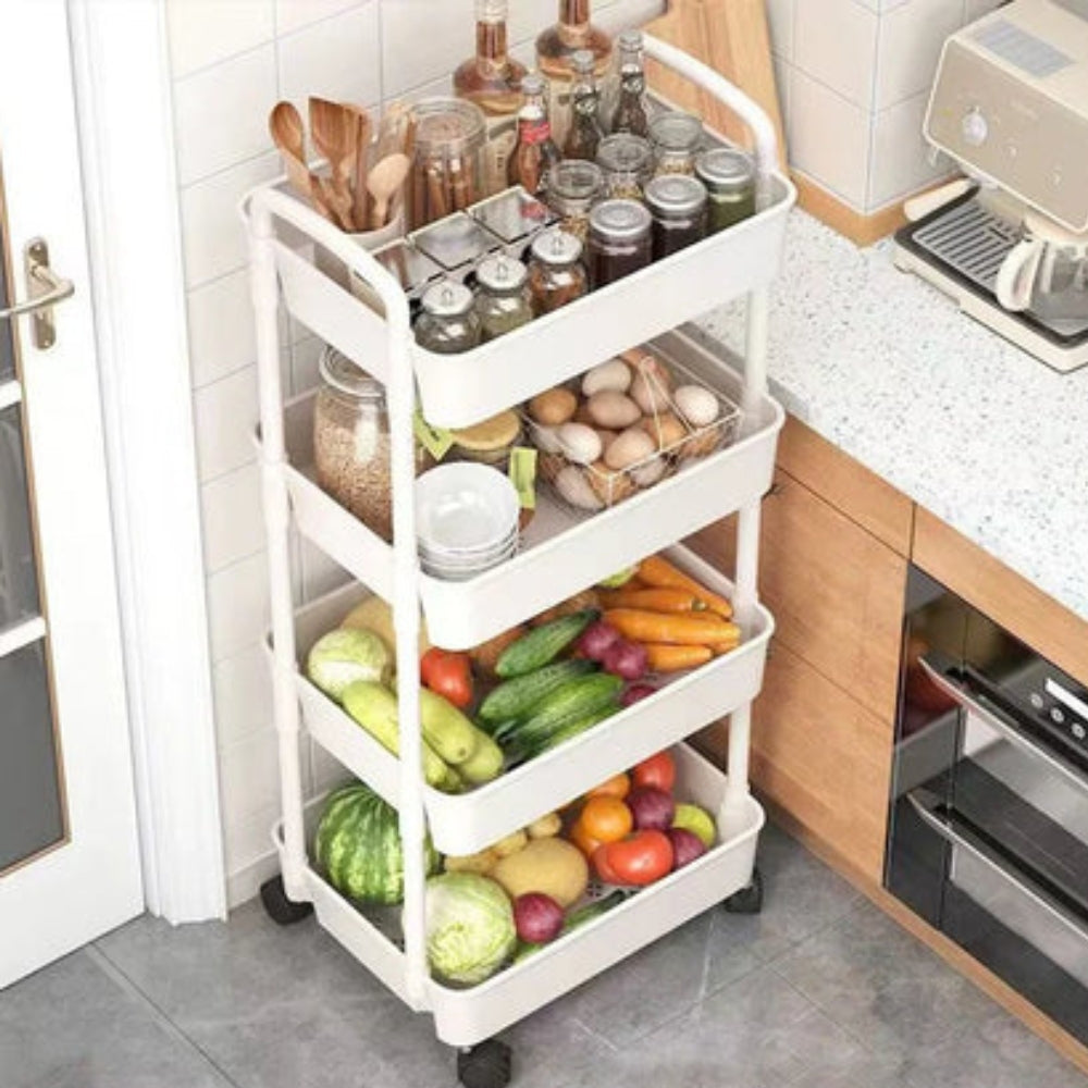 Rolling Storage Cart Multi Tier Organizer Space Saving Home Shelf
