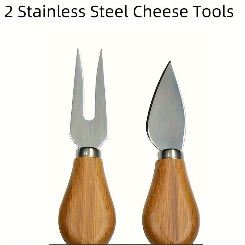 Rotating Charcuterie Bamboo Cheese Board Platter Serving Set With Knives