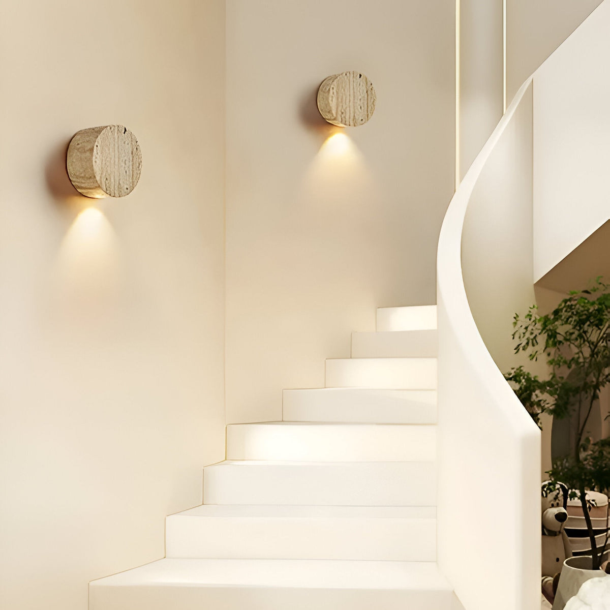 Round Wood LED Wall Light Modern Ambient Wall Sconce Decorative Indoor Lighting