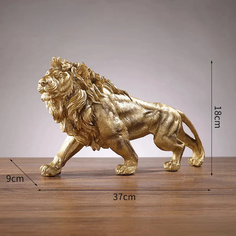 RoyalPride Gold Lion Sculpture Symbol of Courage and Strength Decorative Art