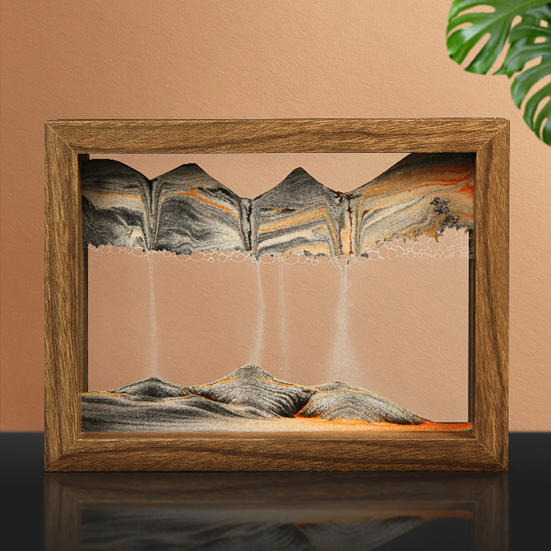 Sandscape Solid Wood 3D Rotating Liquid Sand Art Creative Home and Office Decor