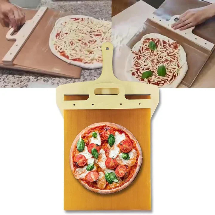 Sliding Pizza Peel Removable Handle Lightweight Metal Paddle Oven Serving Tool