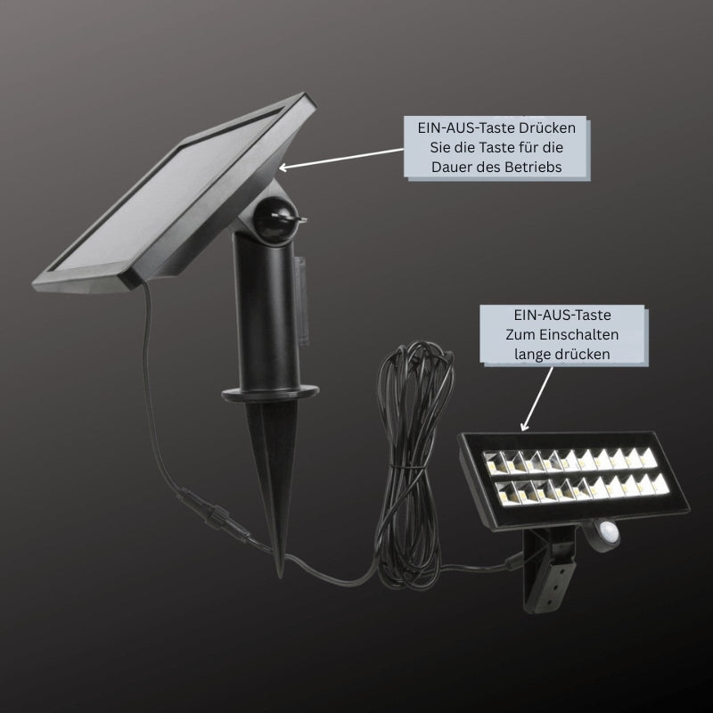 Solar LED Flood Light Motion Sensor Outdoor Security Light 1800 Lumen Waterproof
