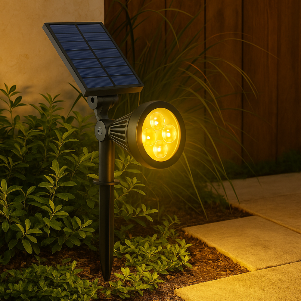 Solar LED Garden Spotlight 2 in 1 Waterproof Outdoor Landscape Path Yard Wall Light 3000K Warm White