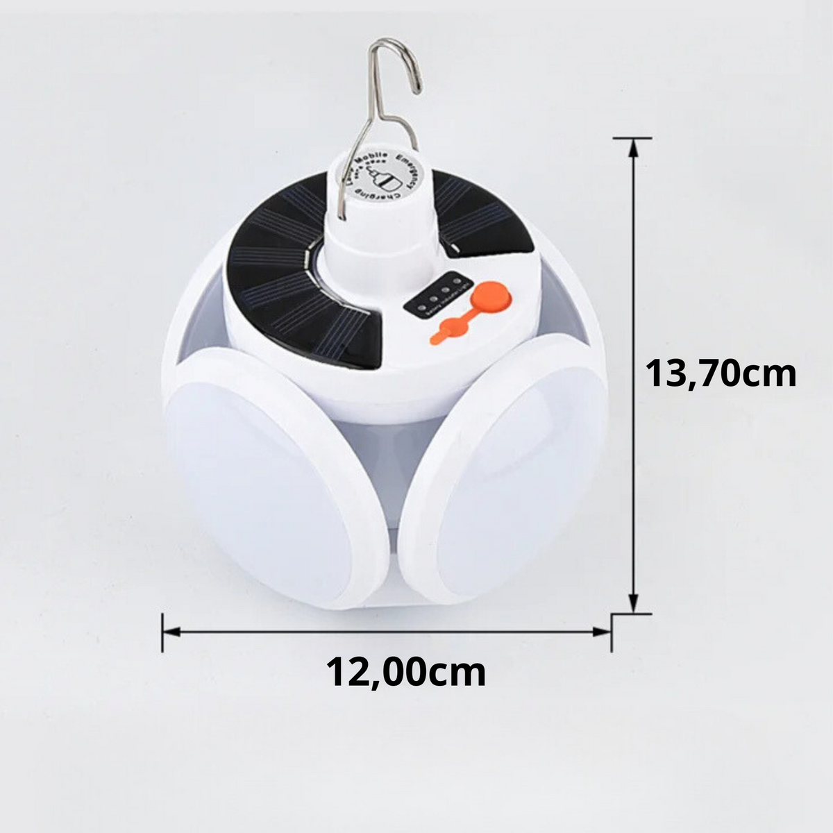 Solar Outdoor Camping Lantern USB Rechargeable Waterproof LED Emergency Light
