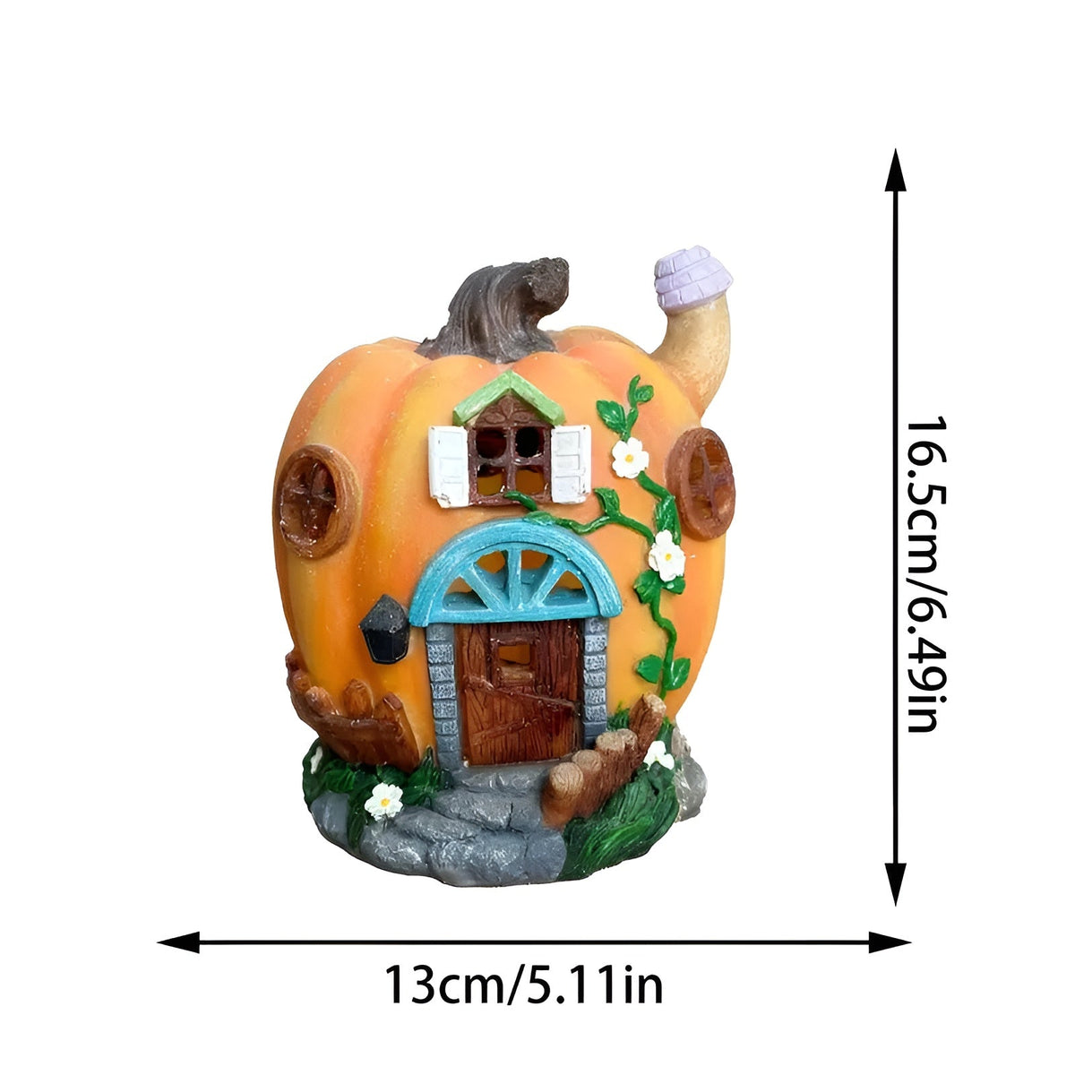 Solar Pumpkin House Garden Light Rustic LED Outdoor Decor