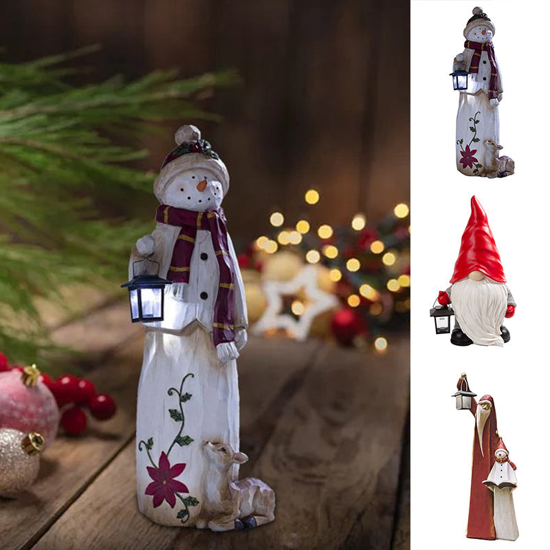 Solar Snowman Lantern Outdoor Christmas Decoration LED Solar Garden Lantern