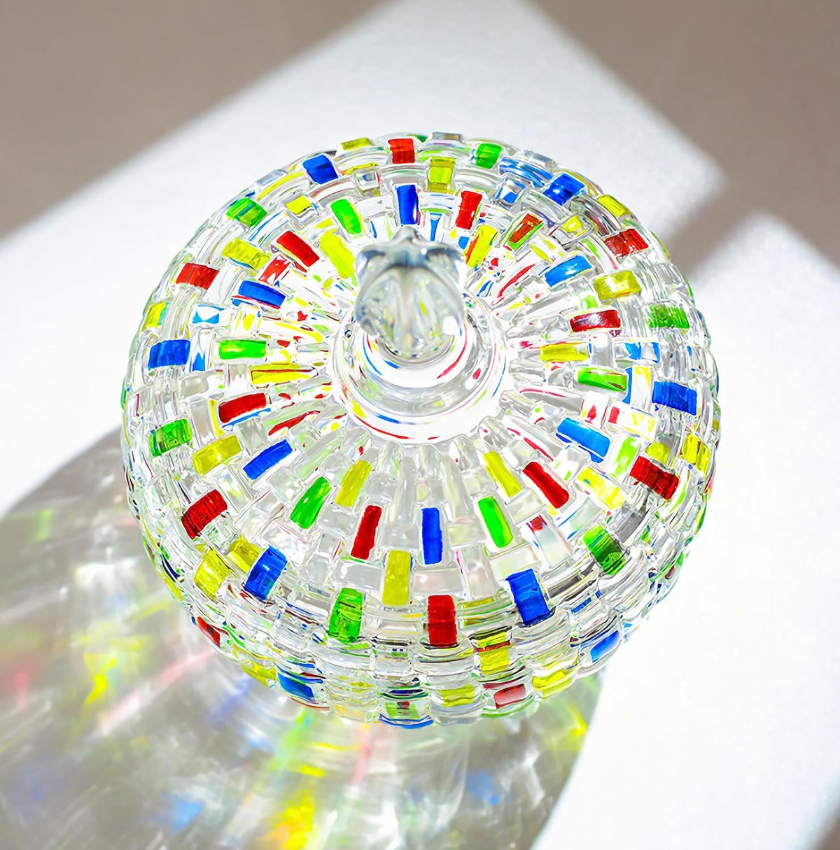 Stained Glass Candy Jar with Lid – Colourful Decorative Storage Container