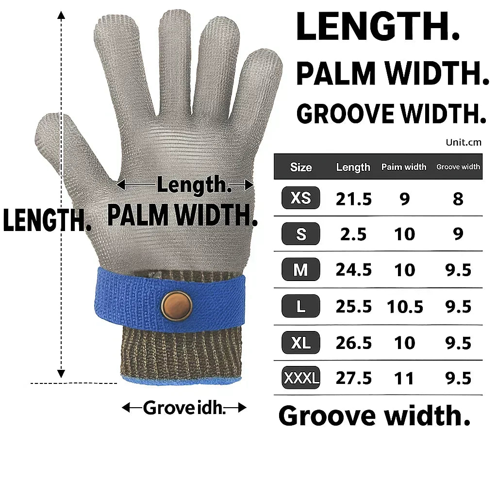 Stainless Steel Cut Resistant Safety Gloves Heavy Duty Work Protection