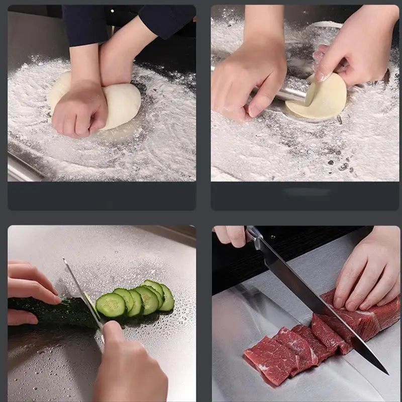 Stainless Steel Cutting Board With Lip Non Slip Hygienic Durable Kitchen Chopping Board