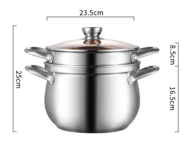 Stainless Steel Steamer Cooker Durable Kitchen Use