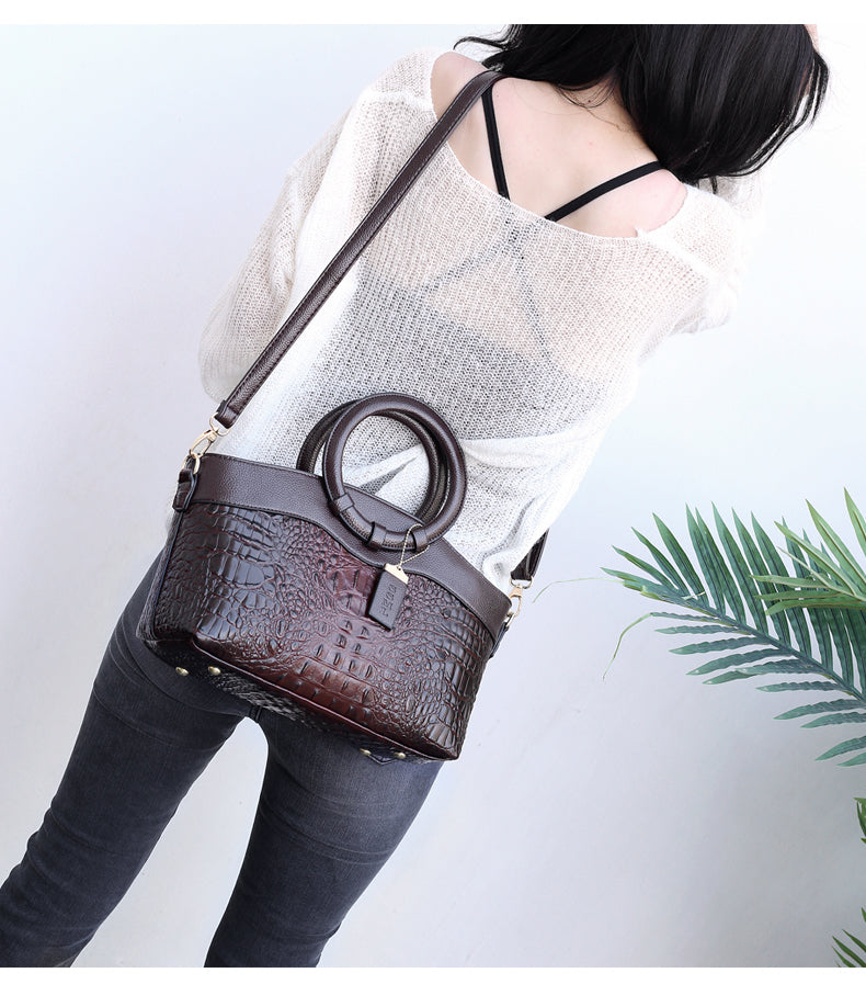Stylish Shoulder Handbag with Round Handle Design Elegant Women Fashion Bag