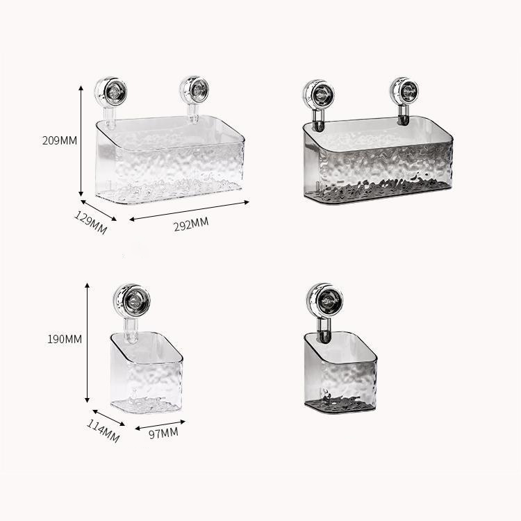 Suction Cup Wall Storage Organizer Bathroom Wall Shelf No Drill Shower Storage Holder