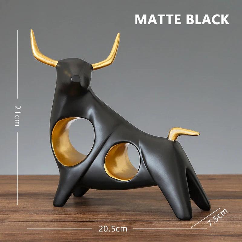 Symbolic Bull Figurine Resin Bull Sculpture European Style Home Decor